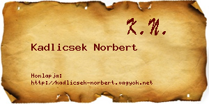 Kadlicsek Norbert névjegykártya